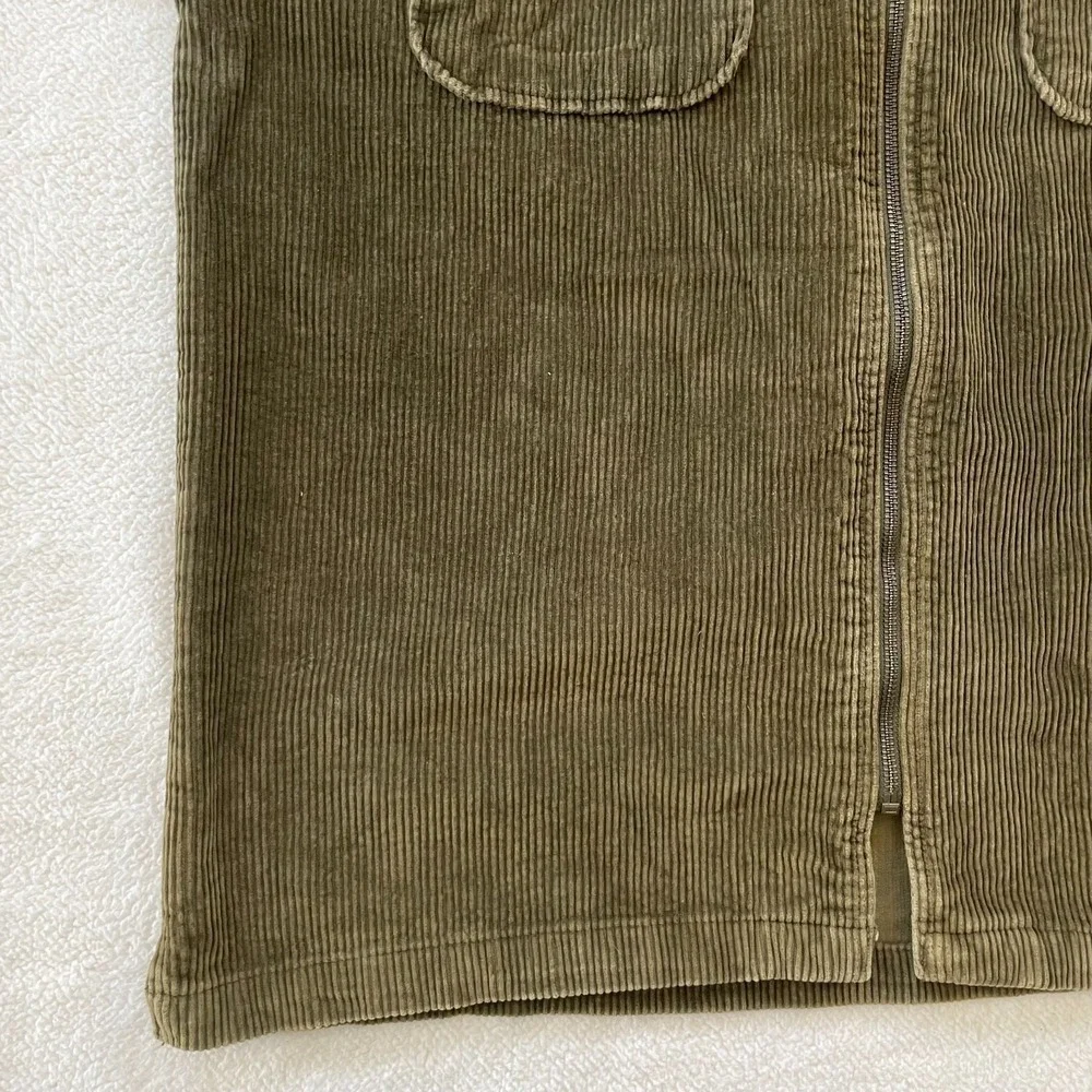 Vintage 90s Canyon River Blues Mens Medium Shirt Jacket Olive Green Corduroy Zip